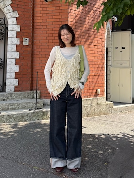 「GU（ジーユー）のアイテム（バッグ、グリーン系）」を使った、Sefumiさん（レディース・170cm）の夏コーディネート