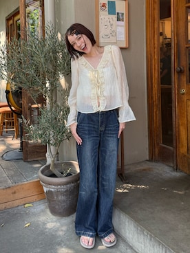 「duei（デュイ）のミニモチーフネックレス（ネックレス、シルバー系）」を使った、Sefumiさん（レディース・170cm）の秋コーディネート