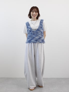 「ABYS（アビス）のアイテム（Tシャツ/カットソー、ホワイト系）」を使った、Sefumiさん（レディース・170cm）の夏コーディネート