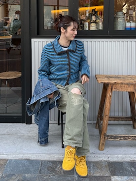 「Carhartt（カーハート）のアイテム」を使った、Sefumiさん（レディース・170cm）の春コーディネート