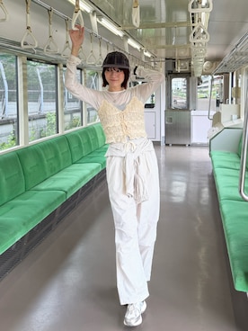 「JOURNAL STANDARD（ジャーナルスタンダード）のアイテム（キャップ、ブラウン系）」を使った、Sefumiさん（レディース・170cm）の夏コーディネート