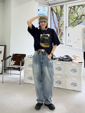 「アイテム（パンツ、イエロー系）」を使った、Sefumiさん（レディース・170cm）の夏コーディネート