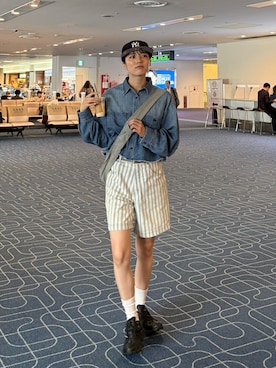 「NEWERA（ニューエラ）のアイテム」を使った、Sefumiさん（レディース・170cm）の夏コーディネート