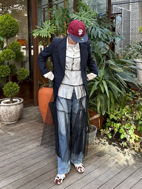 「thisisneverthat（ディスイズネバーザット）のアイテム（キャップ）」を使った、Sefumiさん（レディース・170cm）の春コーディネート