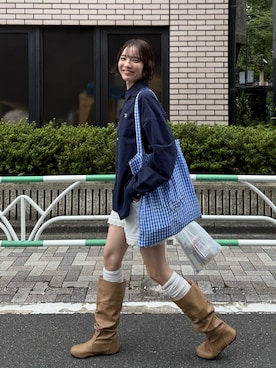 「アイテム（トートバッグ）」を使った、Sefumiさん（レディース・170cm・20代）の冬コーディネート