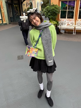 「アイテム（モカシン/デッキシューズ）」を使った、Sefumiさん（レディース・170cm・20代）の冬コーディネート