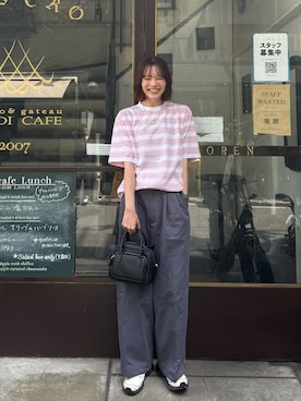 「style code（スタイルコード）のZOZO限定【STYLE CODE/スタイルコード】2WAYミニボストンバッグ（ボストンバッグ、ブラック系）」を使った、Sefumiさん（レディース・170cm）の夏コーディネート