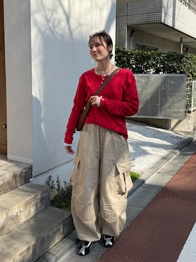 「common gull products.（コモンガルプロダクツ）のアイテム」を使った、Sefumiさん（レディース・170cm）の春コーディネート