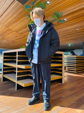 「improves（インプローブス）のアイテム（スラックス）」を使った、LEOさん（メンズ・165cm）の冬コーディネート