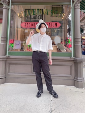 「Paul Smith（ポールスミス）のアイテム（シューズ）」を使った、LEOさん（メンズ・165cm）の夏コーディネート