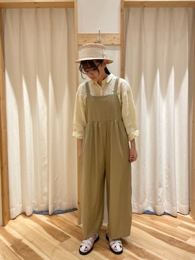 「サマンサモスモス」｜「アイテム（オールインワン・サロペット）」を使った、りんさん（レディース・159cm）の春コーディネート