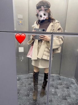 「AMBIENT（アンビエント）のアイテム」を使った、Rさん（レディース・165cm）の冬コーディネート