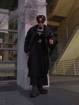 「MISBHV（ミスビヘイブ）のアイテム」を使った、bubuさん（メンズ・176cm）の冬コーディネート