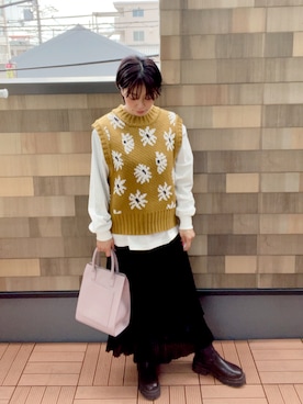 「黄色コーデ」｜ricoさん（レディース・155cm）の春コーディネート