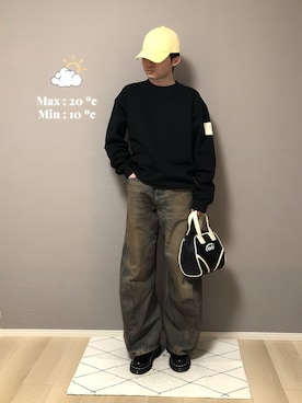 「EMIS（イミス）のアイテム」を使った、　いとぴさん（メンズ・164cm）の春コーディネート