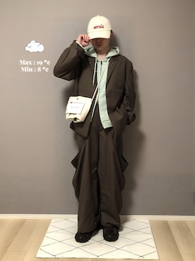 「EMIS（イミス）のアイテム」を使った、　いとぴさん（メンズ・164cm）の春コーディネート