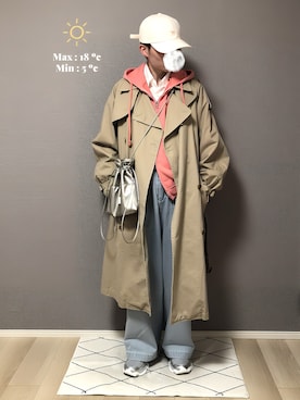 「Maison Kitsune(メゾンキツネ)のアイテム」を使った、 いとぴさん(メンズ・164cm)の春コーディネート