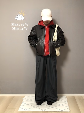 「Knuth Marf（クヌースマーフ）のアイテム」を使った、　いとぴさん（メンズ・164cm）の春コーディネート