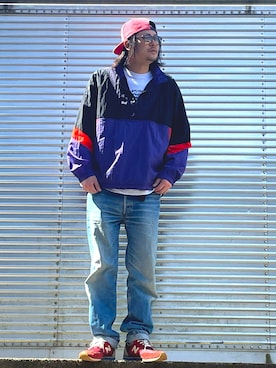 「GU（ジーユー）のアイテム（ナイロンジャケット）」を使った、NOzさん（メンズ・182cm）の春コーディネート