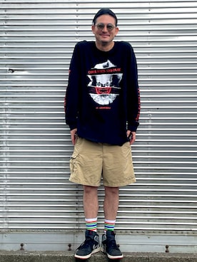「AIR JORDAN（エアジョーダン）のアイテム（スニーカー）」を使った、NOzさん（メンズ・182cm）の秋コーディネート