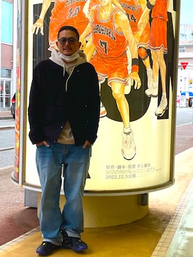 「PENDLETON（ペンドルトン）のアイテム（パーカー）」を使った、NOzさん（メンズ・182cm）の冬コーディネート