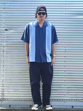 「アイテム（チノパンツ）」を使った、NOzさん（メンズ・182cm）の秋コーディネート