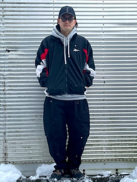 「Reebok（リーボック）のアイテム（ジャケット/アウター）」を使った、NOzさん（メンズ・182cm）の冬コーディネート
