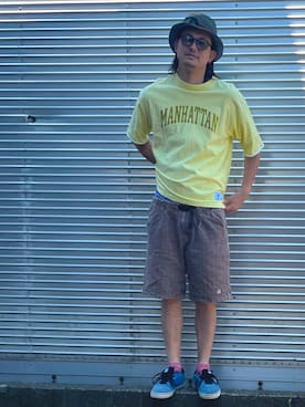 「Lee（リー）のアイテム（帽子）」を使った、NOzさん（メンズ・182cm）の夏コーディネート
