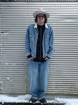 「Bailey（ベイリー）のアイテム」を使った、NOzさん（メンズ・182cm）の冬コーディネート