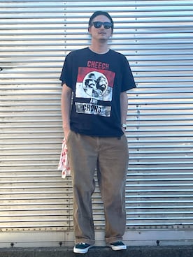 「アイテム（Tシャツ/カットソー）」を使った、NOzさん（メンズ・182cm）の秋コーディネート
