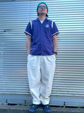 「BEN DAVIS（ベンデイビス）のアイテム（ニットキャップ/ビーニー）」を使った、NOzさん（メンズ・182cm）の春コーディネート