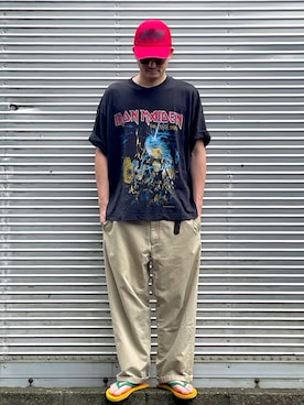 「DETAILS（ディテールズ）のアイテム（キャップ、レッド系）」を使った、NOzさん（メンズ・182cm）の夏コーディネート
