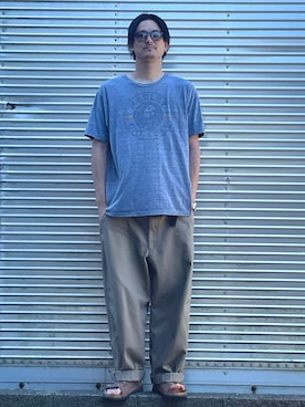 「アイテム（チノパンツ）」を使った、NOzさん（メンズ・182cm）の夏コーディネート