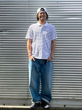 「アイテム（ポロシャツ）」を使った、NOzさん（メンズ・182cm）の秋コーディネート