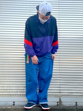 「GU（ジーユー）のアイテム（ナイロンジャケット）」を使った、NOzさん（メンズ・182cm）の春コーディネート