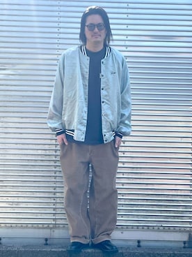 「スカジャン」｜NOzさん（メンズ・182cm）の春コーディネート