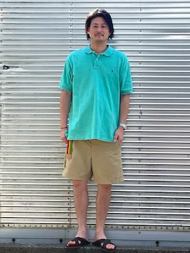 「アイテム（ポロシャツ）」を使った、NOzさん（メンズ・182cm）の秋コーディネート