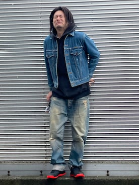 「Wrangler（ラングラー）のアイテム（ジャケット/アウター）」を使った、NOzさん（メンズ・182cm）の冬コーディネート