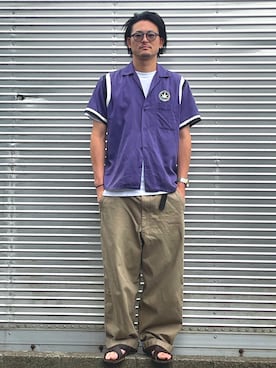 「アイテム（サンダル）」を使った、NOzさん（メンズ・182cm）の夏コーディネート