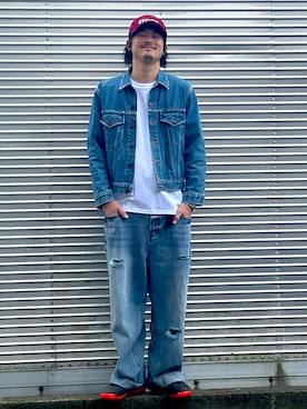 「アイテム（キャップ）」を使った、NOzさん（メンズ・182cm）の秋コーディネート