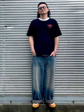 「H&M（エイチ・アンド・エム）のアイテム（パンツ）」を使った、NOzさん（メンズ・182cm）の夏コーディネート