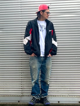 「Reebok（リーボック）のアイテム（ナイロンジャケット）」を使った、NOzさん（メンズ・182cm）の冬コーディネート