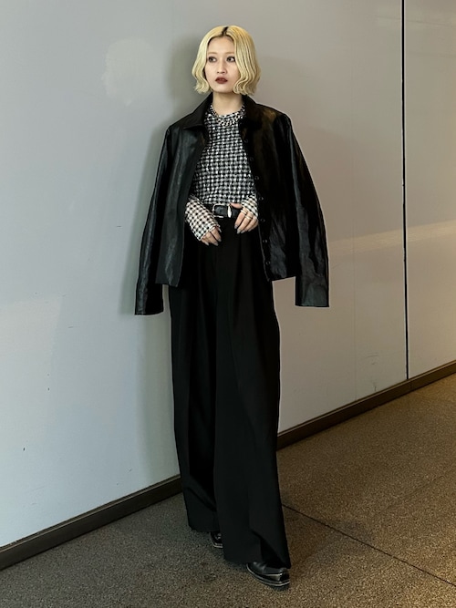 フェイクレザーシャツジャケット（テーラードジャケット）｜Lui's