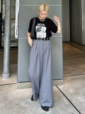 「モノトーンスタイル」｜「アイテム（アクセサリー）」を使った、mi-さん（レディース・156cm）の夏コーディネート