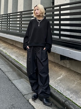 「オールブラックコーデ」｜mi-さん（レディース・156cm）の秋コーディネート