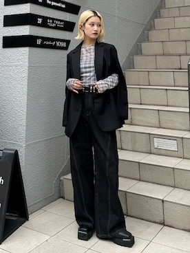 「Lui's（ルイス）のアイテム（ジャケット/アウター）」を使った、mi-さん（レディース・156cm）の春コーディネート