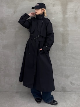 「アイテム（トレンチコート）」を使った、mi-さん（レディース・156cm）の秋コーディネート