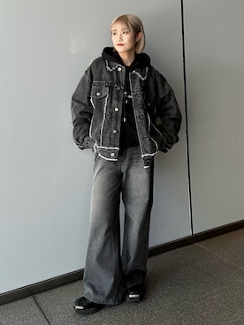「Lui's（ルイス）のアイテム（ブルゾン）」を使った、mi-さん（レディース・156cm）の秋コーディネート