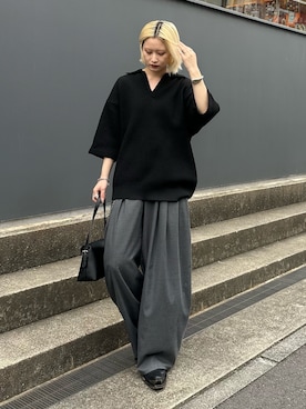 「Lui's（ルイス）のアイテム（パンツ）」を使った、mi-さん（レディース・156cm）の春コーディネート