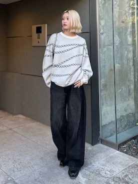 「オールブラックコーデ」｜「アイテム（トップス）」を使った、mi-さん（レディース・156cm）の冬コーディネート